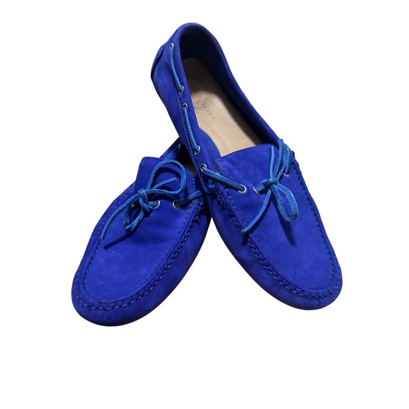 Cole Haan Womens Royal Blue Suede Driving Moccasins Loafers Shoes Size 9.5B - Picture 1 of 7